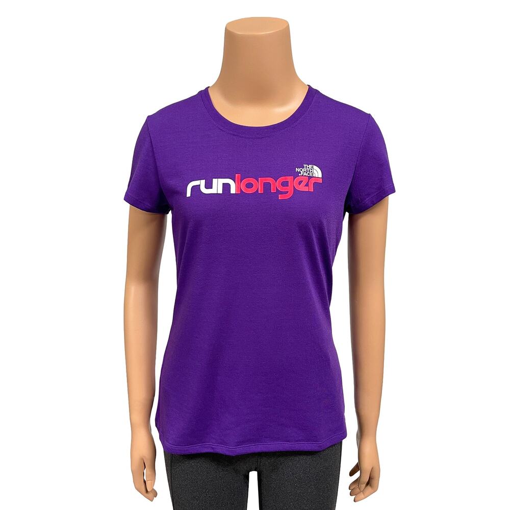 The North Face Run Longer Tee Sz S or XS Short Sleeves Purple T-Shirt Crew Neck